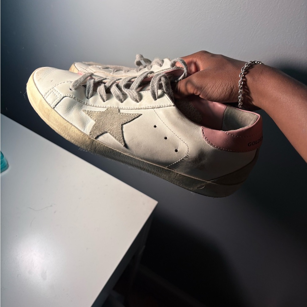 Golden Goose Cream and Pink Star Sneakers - Picture 3 of 3